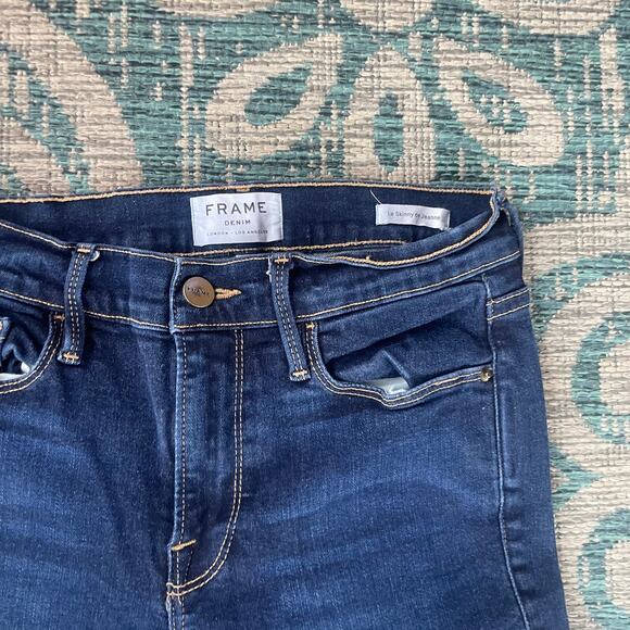 FRAME Le Skinny de Jeanne Dark Wash Ankle Zip Denim Jeans‎ - Size 27 - Picture 3 of 10
